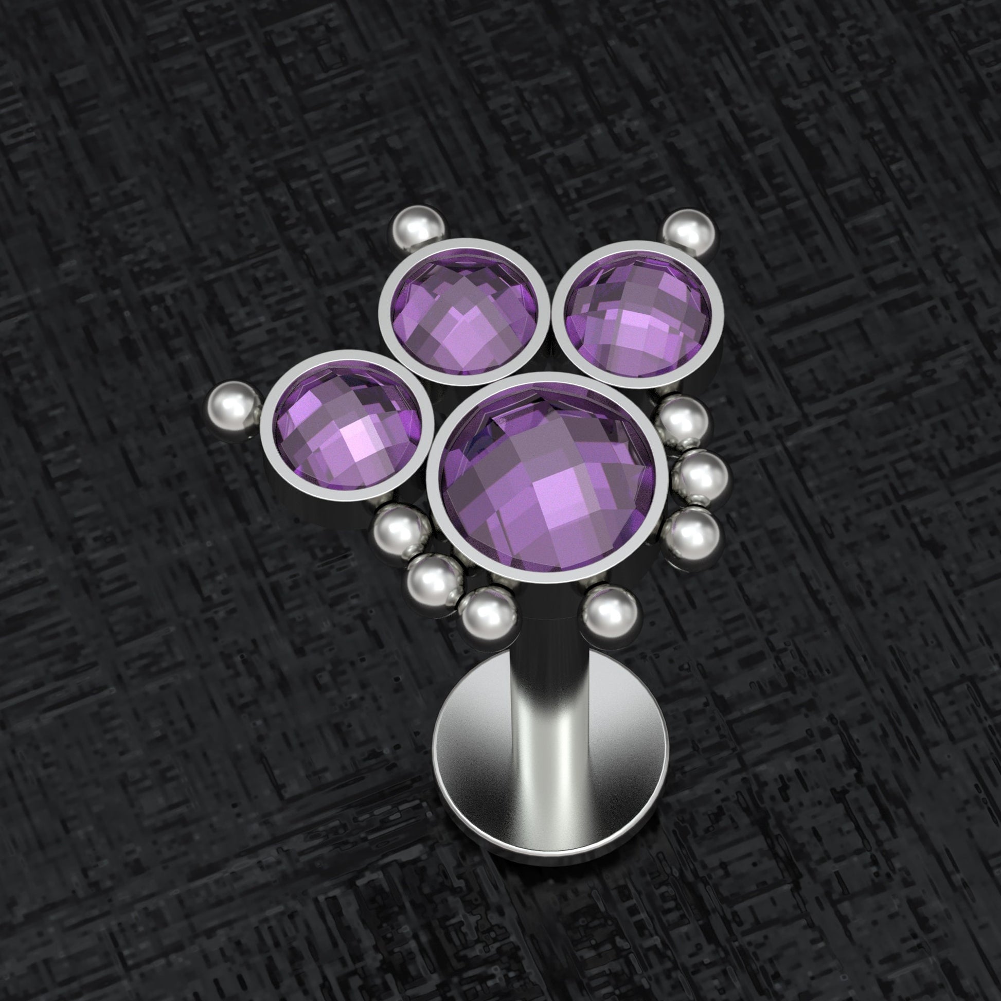 CZ Lip Labret Titanium - TitaniumFashion