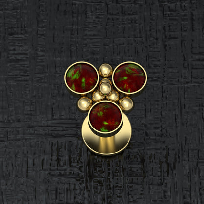 Surgical Steel Lip Ring Opal - TitaniumFashion