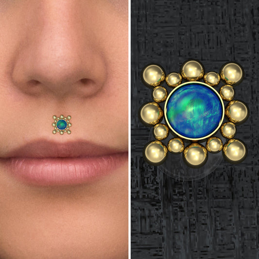 Lip Ring Opal - TitaniumFashion