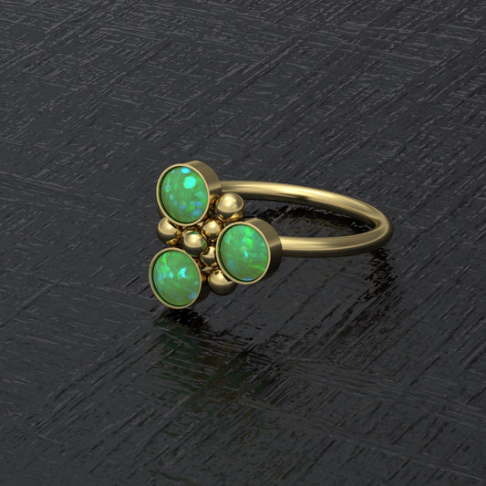 Surgical Steel Nose Ring Hoop Opal - TitaniumFashion