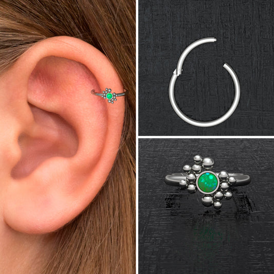 Opal Rook Earring Titanium Implant Grade - TitaniumFashion