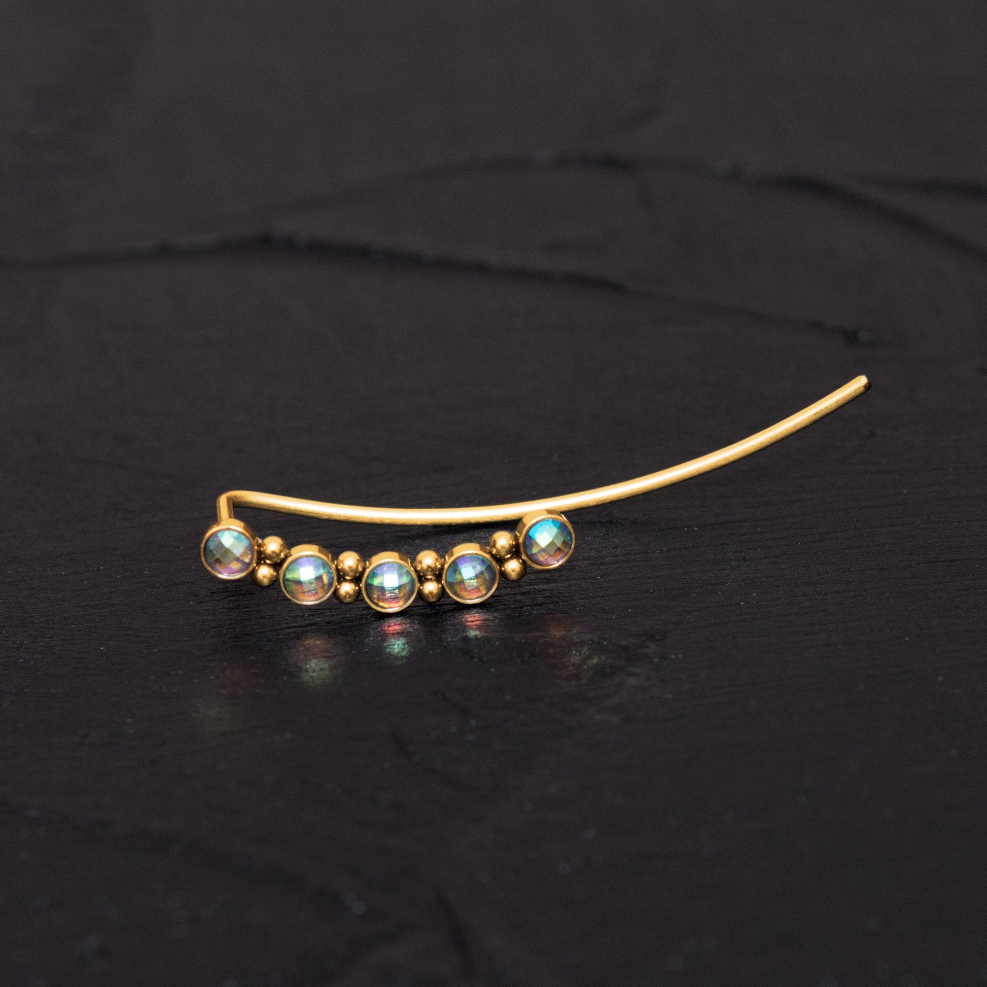 Surgical Steel Ear Crawler CZ - TitaniumFashion