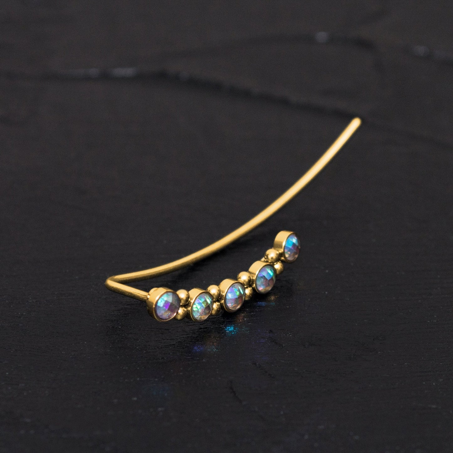 Surgical Steel Ear Crawler CZ - TitaniumFashion