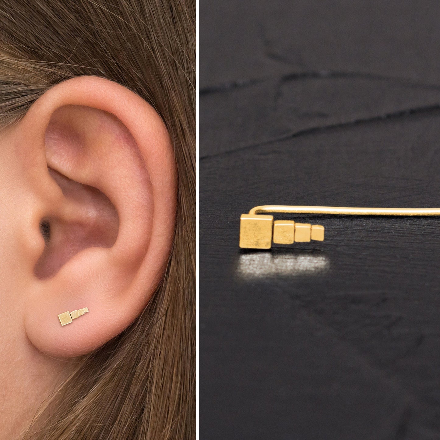 Up The Ear Earrings Surgical Steel - TitaniumFashion