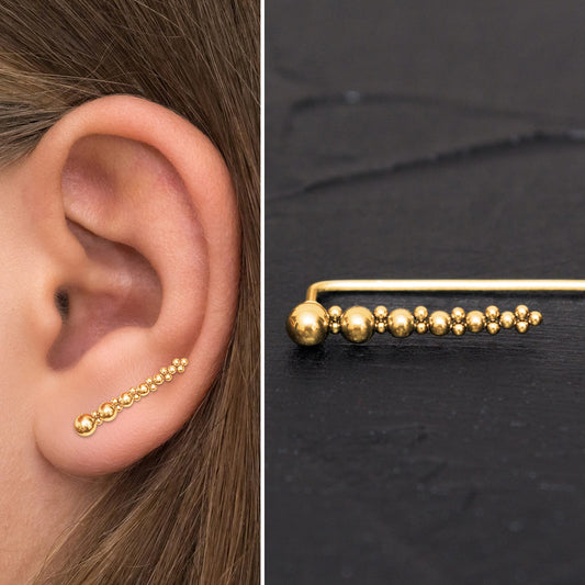 Ear Climber Earrings Surgical Steel - TitaniumFashion