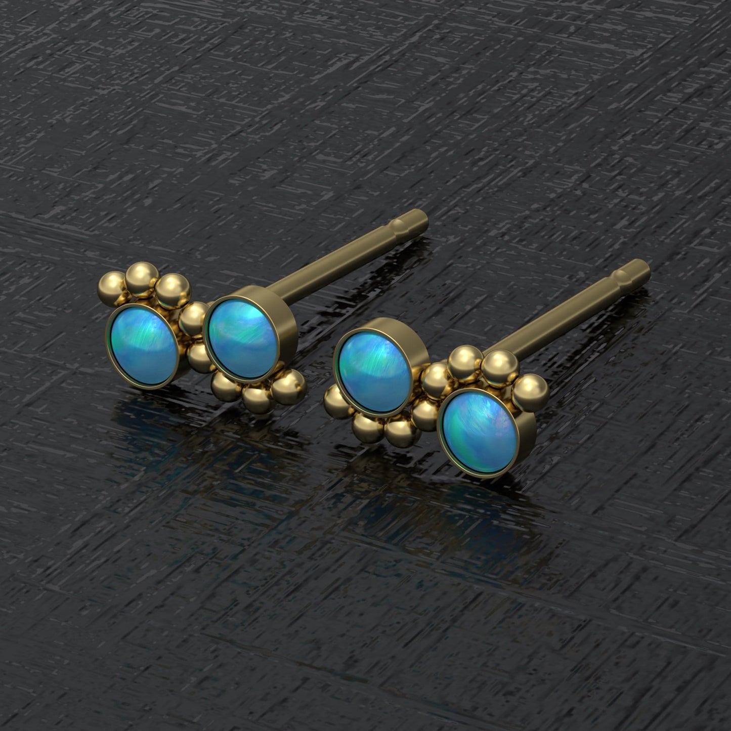 Minimalist Stud Earrings Opal - TitaniumFashion