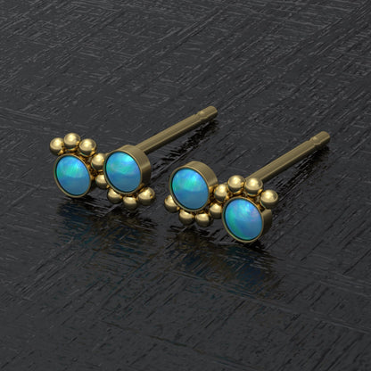 Minimalist Stud Earrings Opal - TitaniumFashion