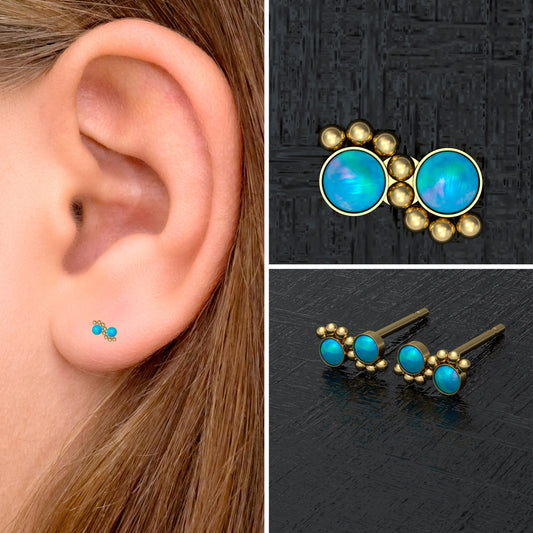 Minimalist Stud Earrings Opal - TitaniumFashion