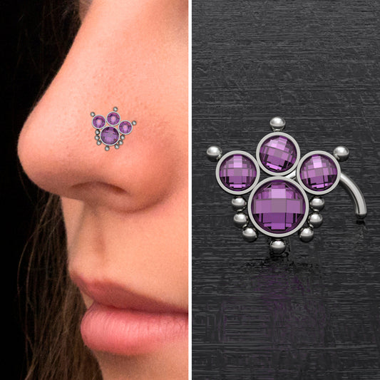 CZ Nose Stud Titanium - TitaniumFashion
