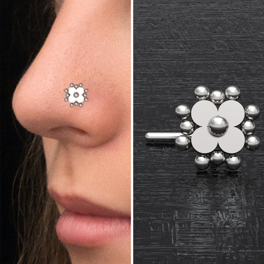Nose Stud Ring Surgical Steel - TitaniumFashion