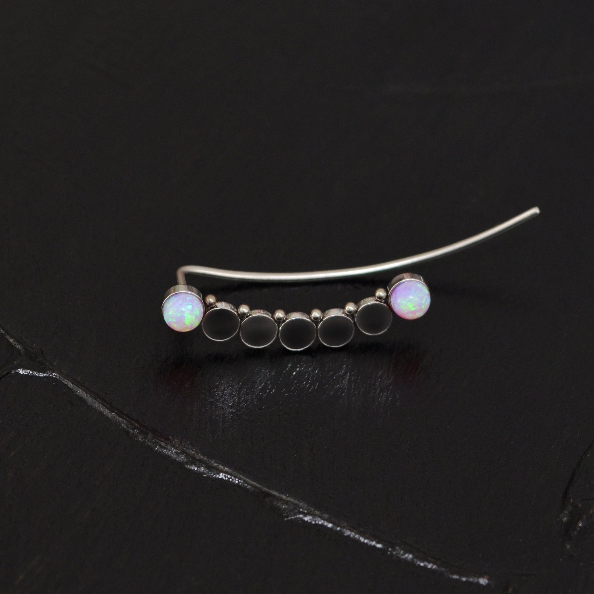 Surgical Steel Ear Crawler Opal - TitaniumFashion