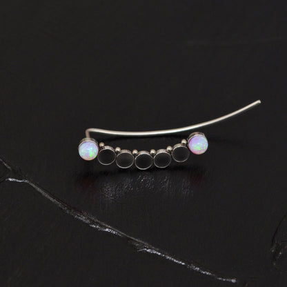 Surgical Steel Ear Crawler Opal - TitaniumFashion