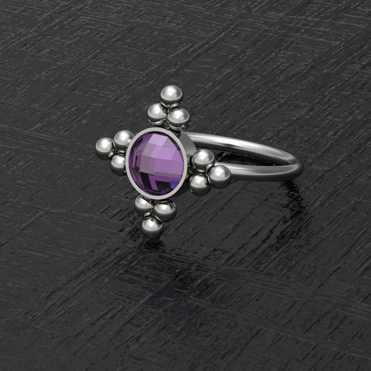 Titanium Nose Ring Hoop CZ - TitaniumFashion