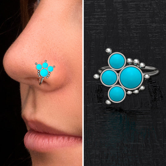 Turquoise Nose Jewelry Titanium - TitaniumFashion