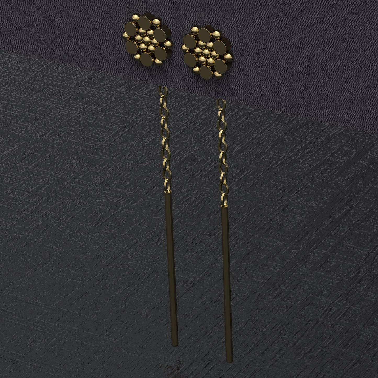 Dangle Chain Earrings Surgical Steel - TitaniumFashion