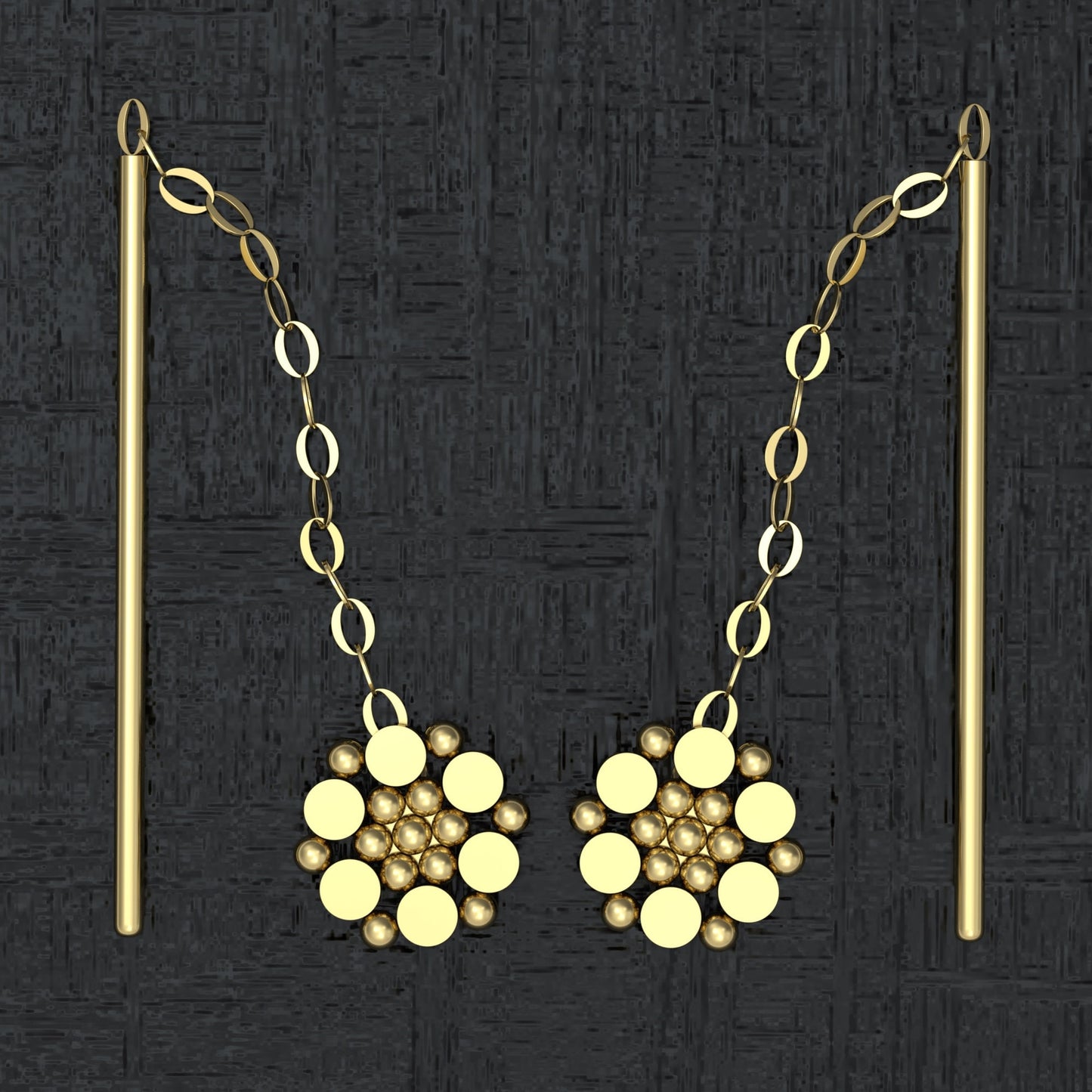 Dangle Chain Earrings Surgical Steel - TitaniumFashion