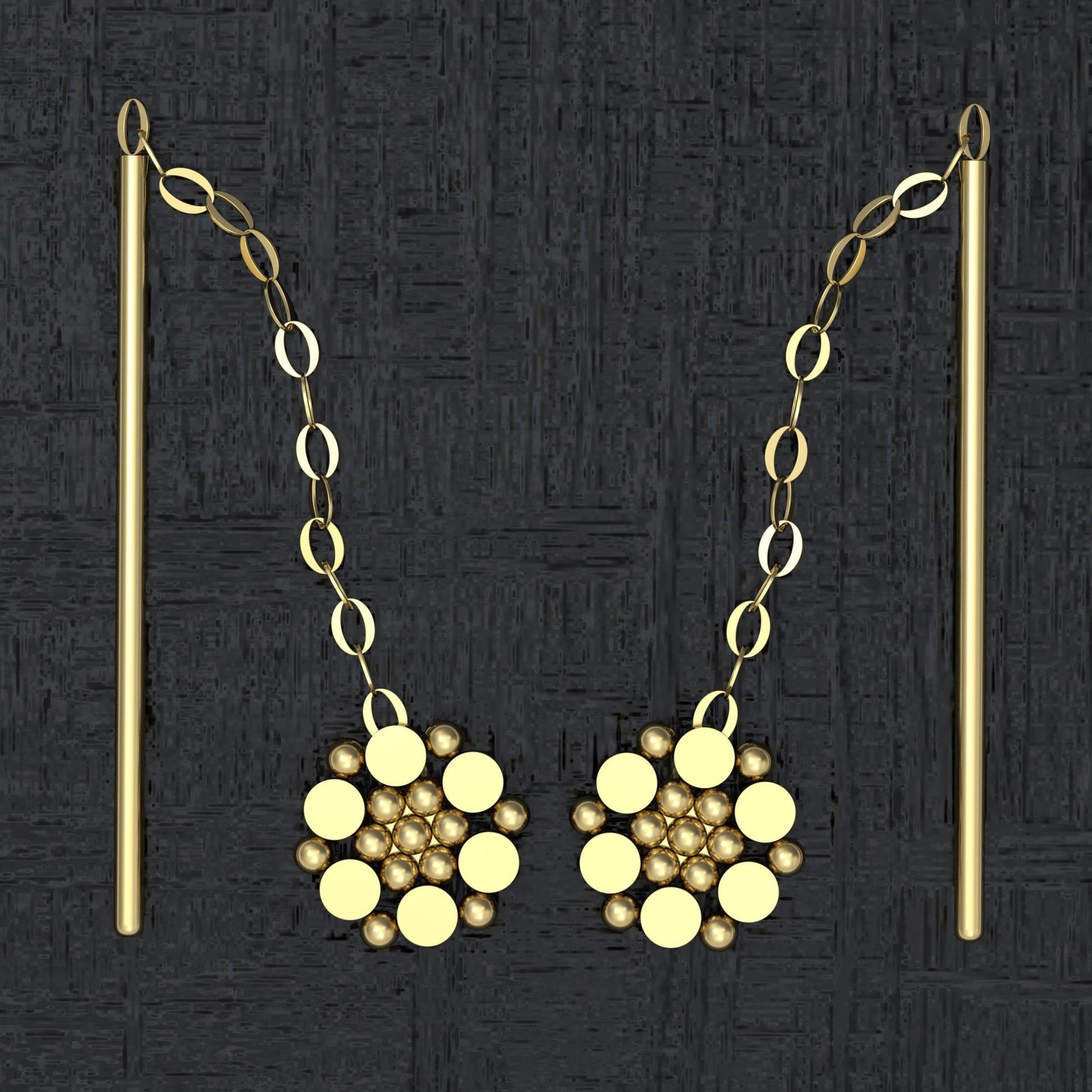 Dangle Chain Earrings Surgical Steel - TitaniumFashion