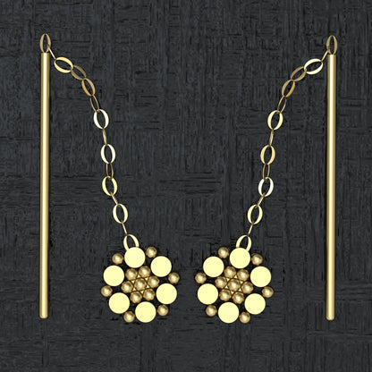 Dangle Chain Earrings Surgical Steel - TitaniumFashion