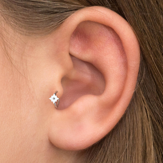 Rook Earring Surgical Steel - TitaniumFashion