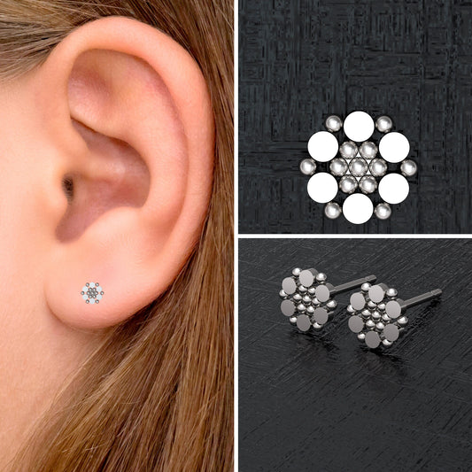 Small Stud Earrings - TitaniumFashion