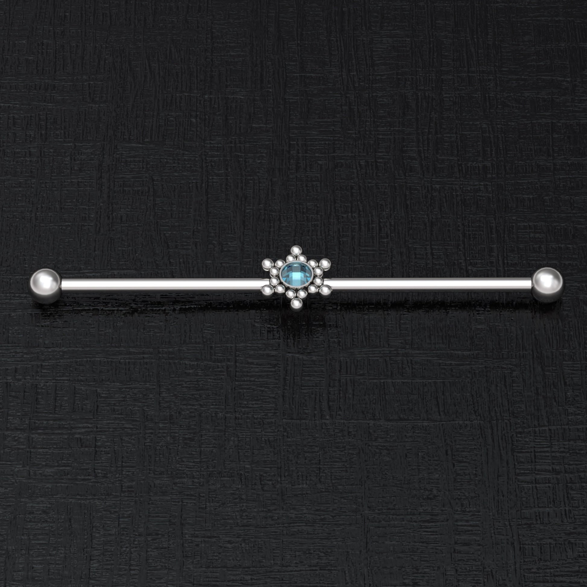 CZ Industrial Piercing 14g - TitaniumFashion