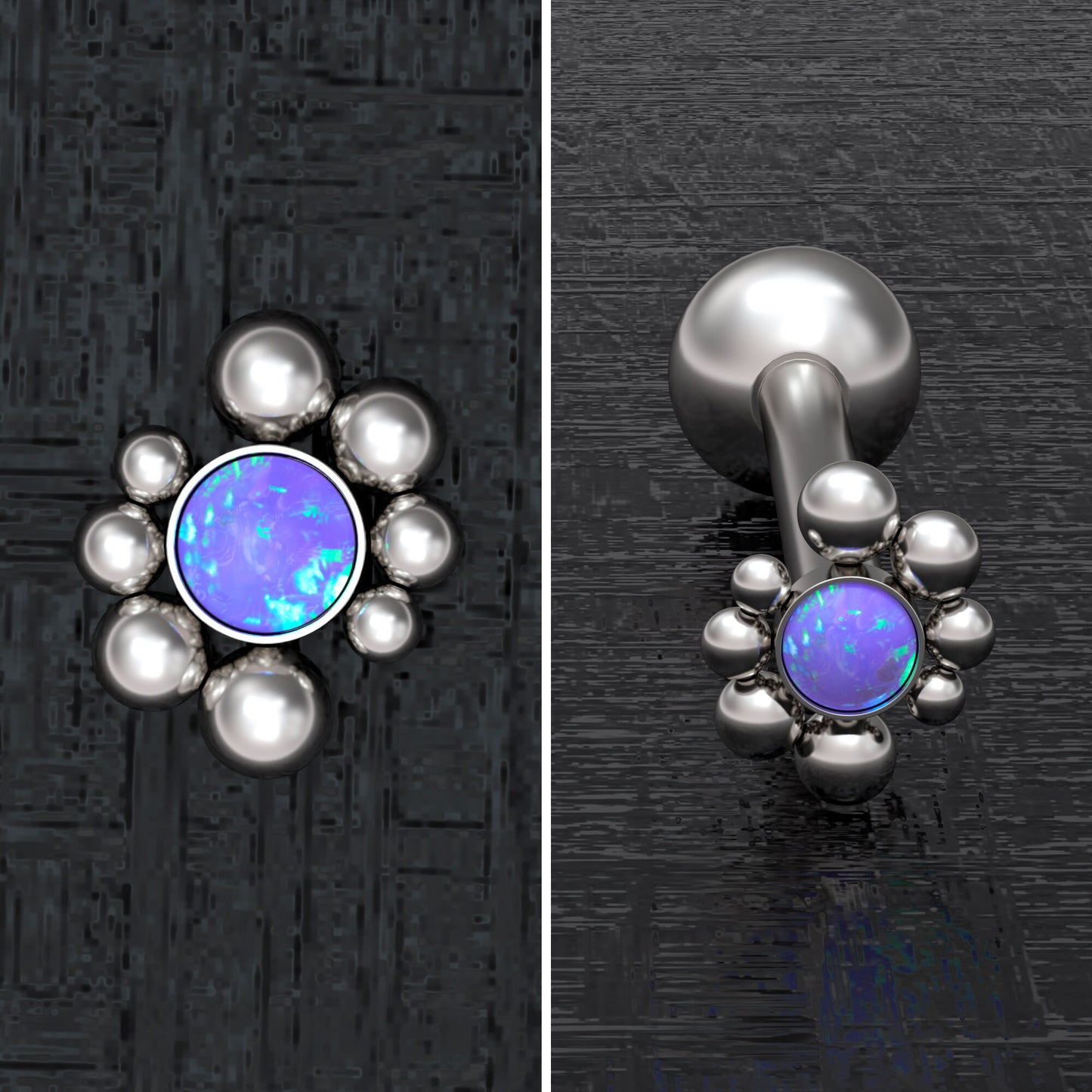 Opal Tongue Jewelry Surgical Steel - TitaniumFashion