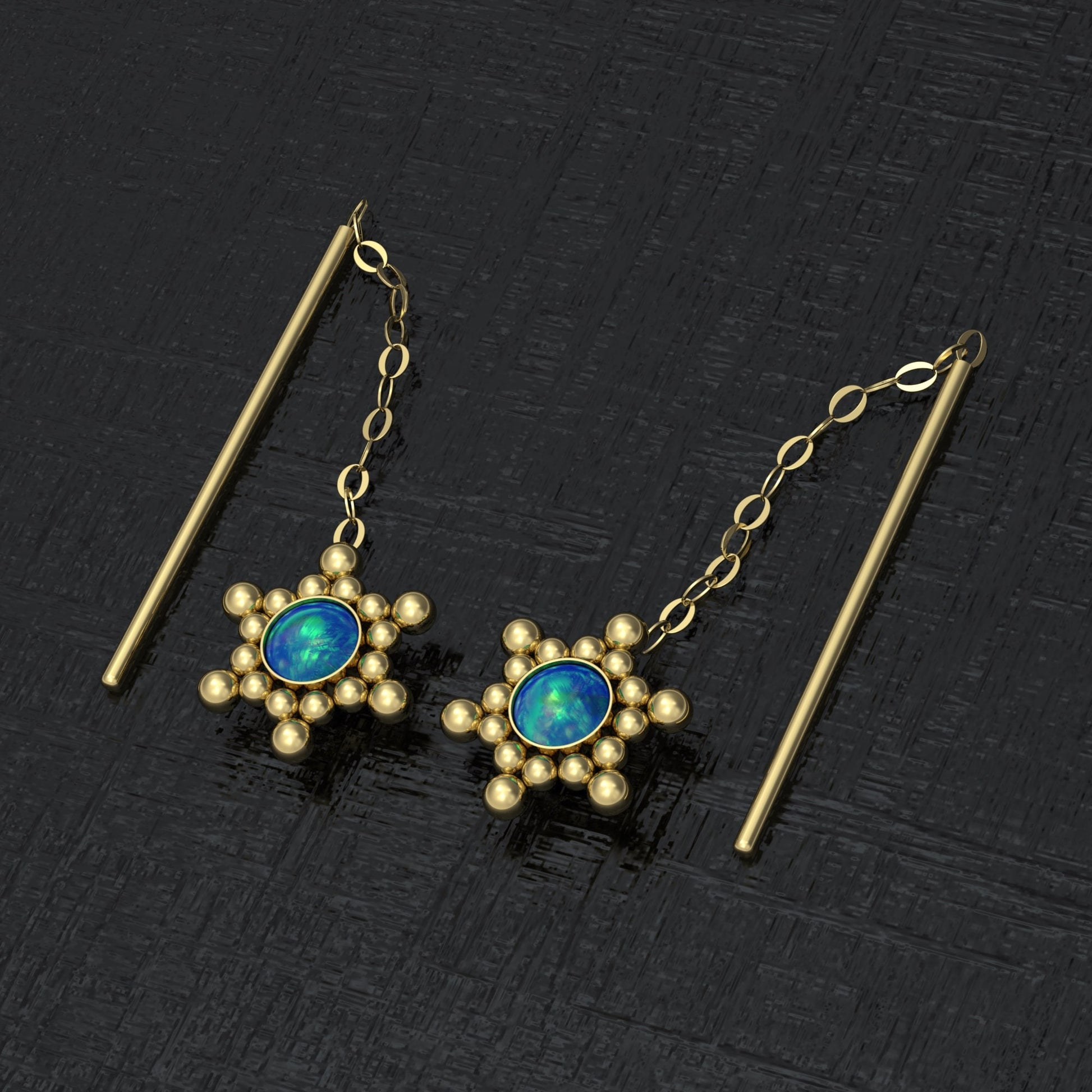 Opal Drop Earrings - TitaniumFashion