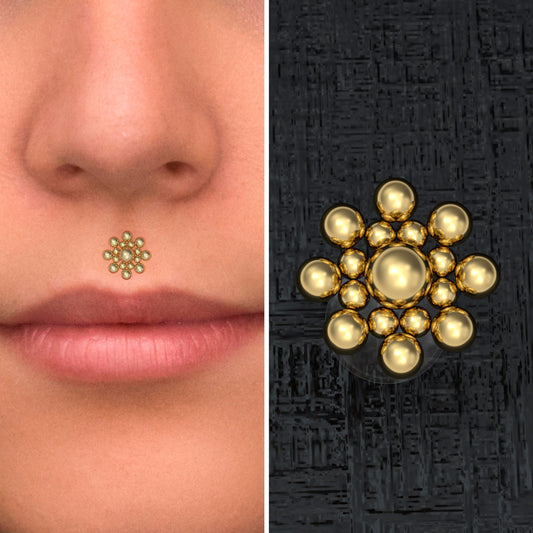 Medusa Lip Ring Bioflex - TitaniumFashion