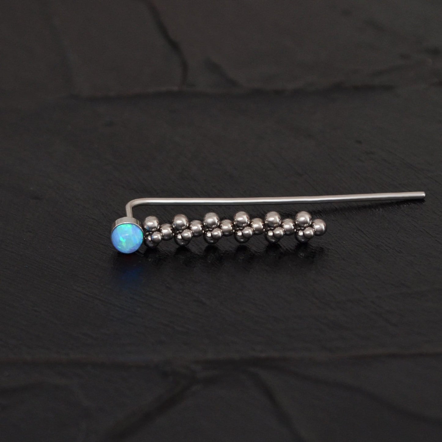 Opal Ear Climber Earrings Surgical Steel - TitaniumFashion