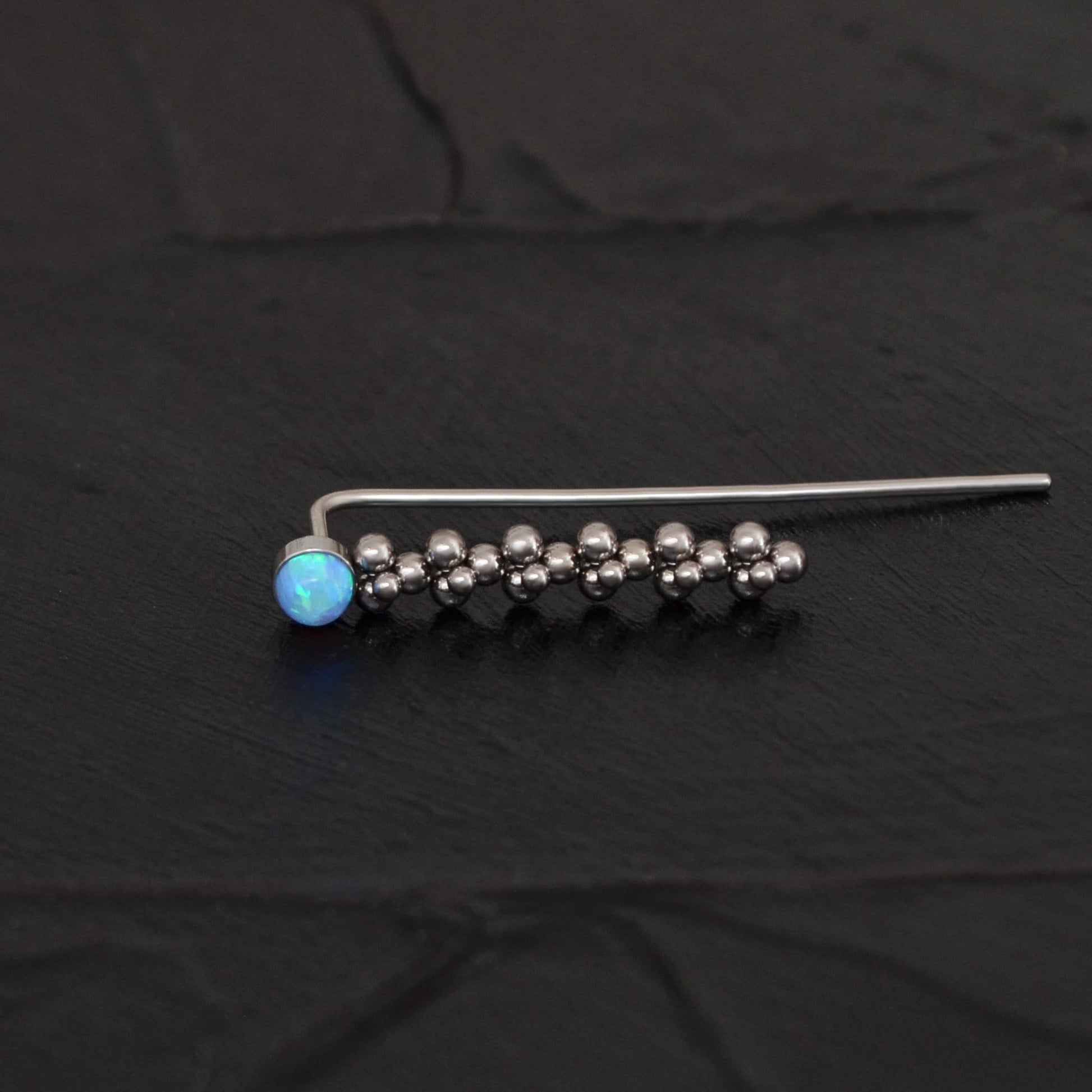 Opal Ear Climber Earrings Surgical Steel - TitaniumFashion