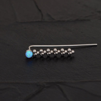 Opal Ear Climber Earrings Surgical Steel - TitaniumFashion