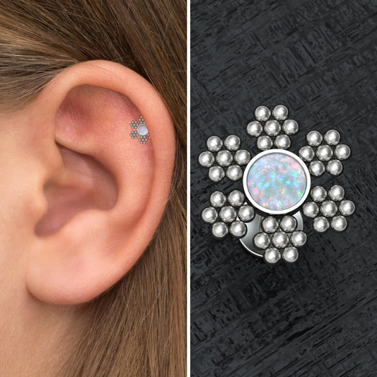 Opal Tragus Earring Titanium - TitaniumFashion