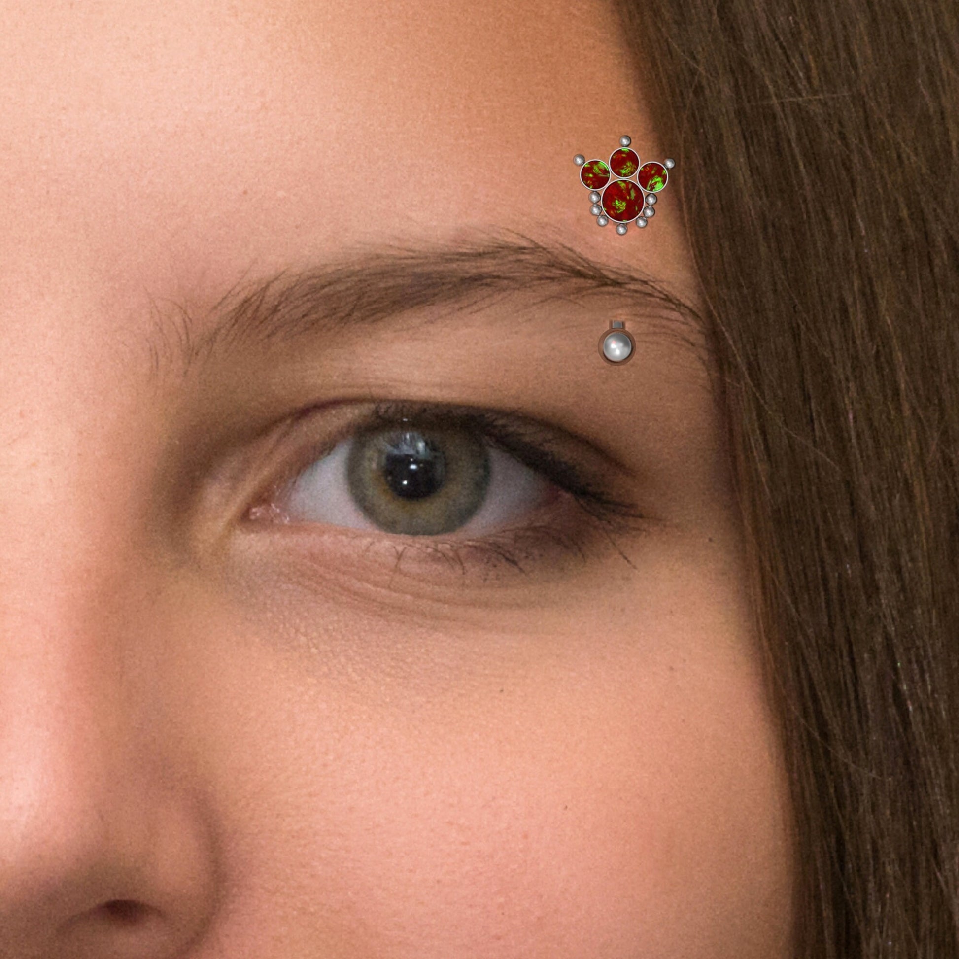 Opal Eyebrow Jewelry Surgical Steel - TitaniumFashion