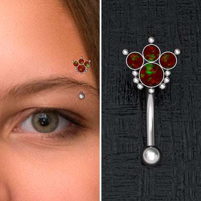 Opal Eyebrow Jewelry Surgical Steel - TitaniumFashion