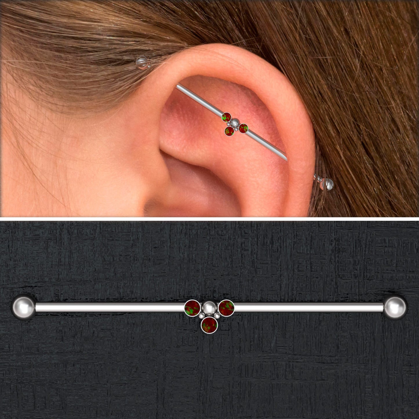 Surgical Steel Industrial Barbell 14g - TitaniumFashion