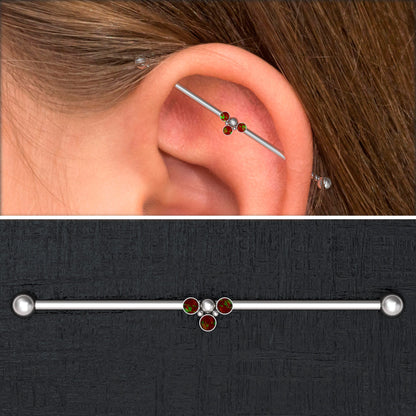 Surgical Steel Industrial Barbell 14g - TitaniumFashion