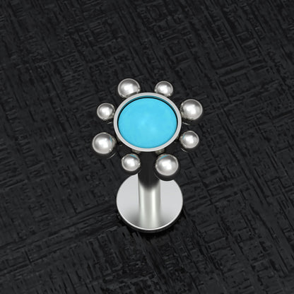 Turquoise Lip Labret Titanium - TitaniumFashion