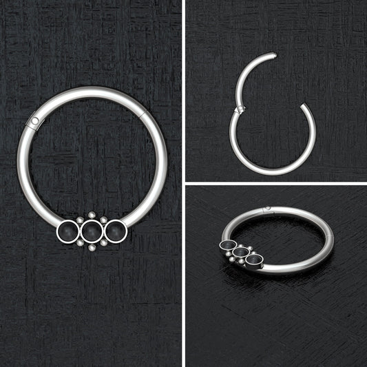 Onyx Nipple Ring Titanium Implant Grade - TitaniumFashion
