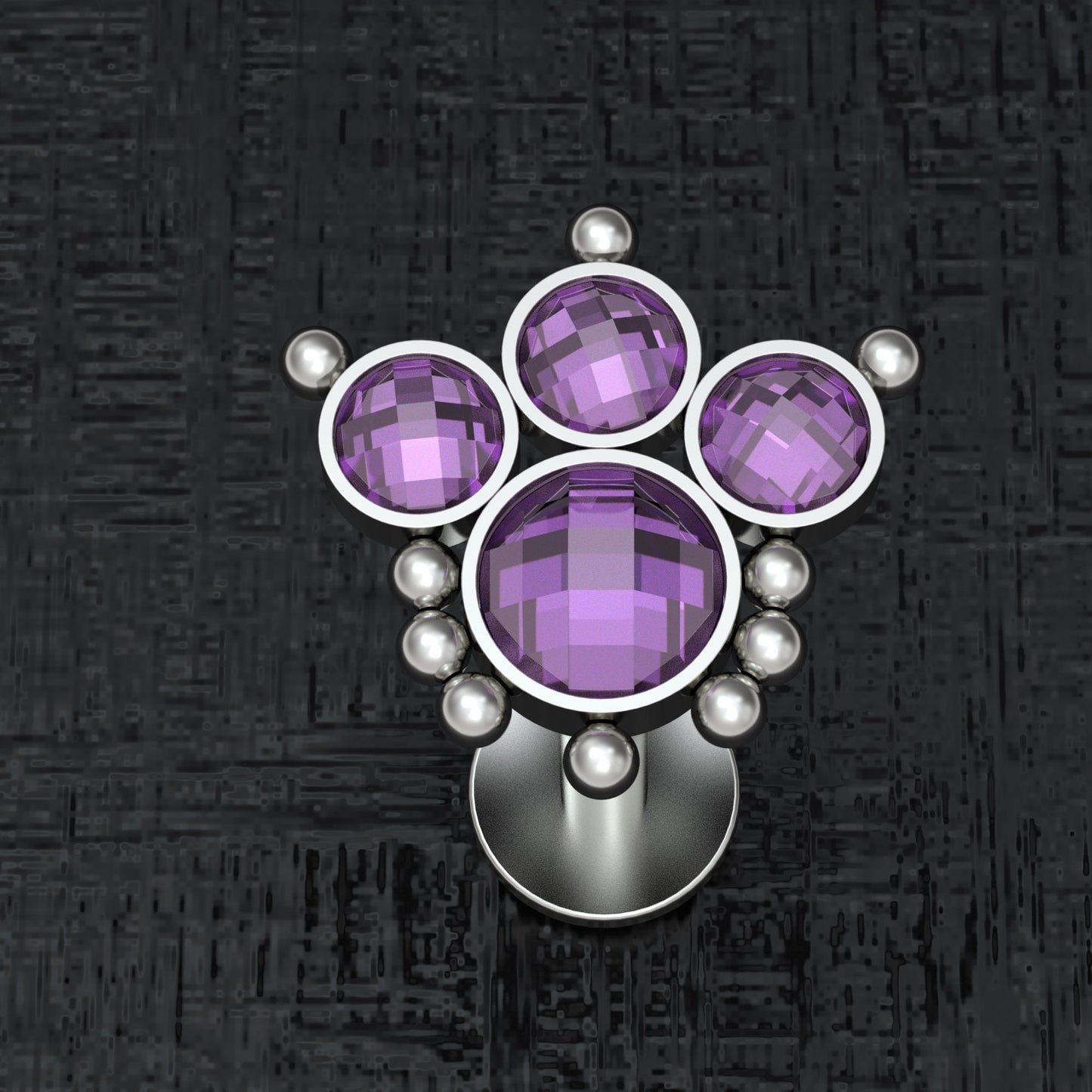 CZ Lip Labret Titanium - TitaniumFashion