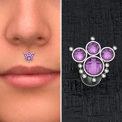 CZ Lip Labret Titanium - TitaniumFashion