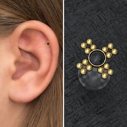 Flat Back Cartilage Earring Stud Bioflex - TitaniumFashion