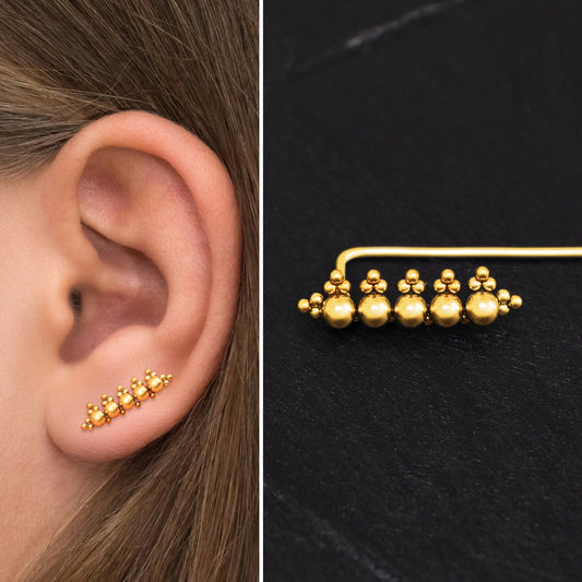 Climber Earrings Surgical Steel - TitaniumFashion