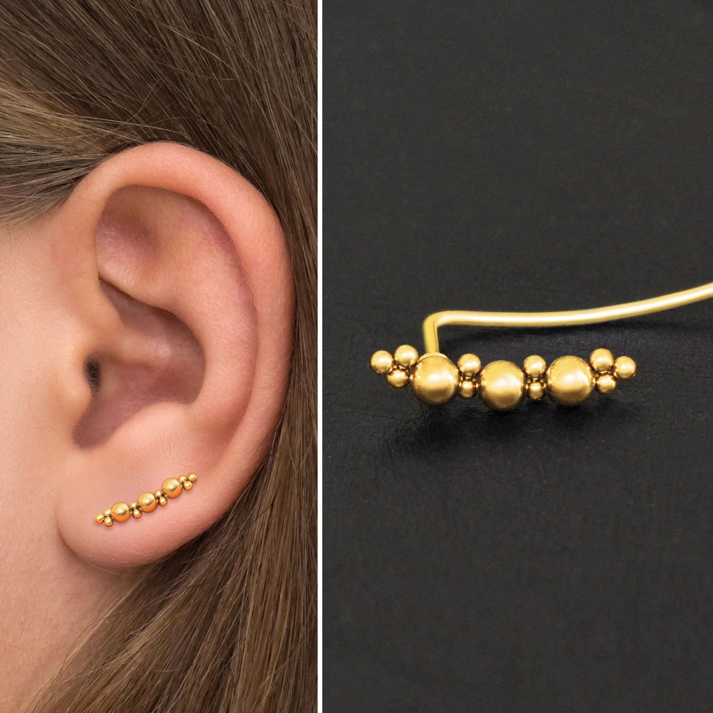 Climbing Ear Cuff Earrings Surgical Steel - TitaniumFashion