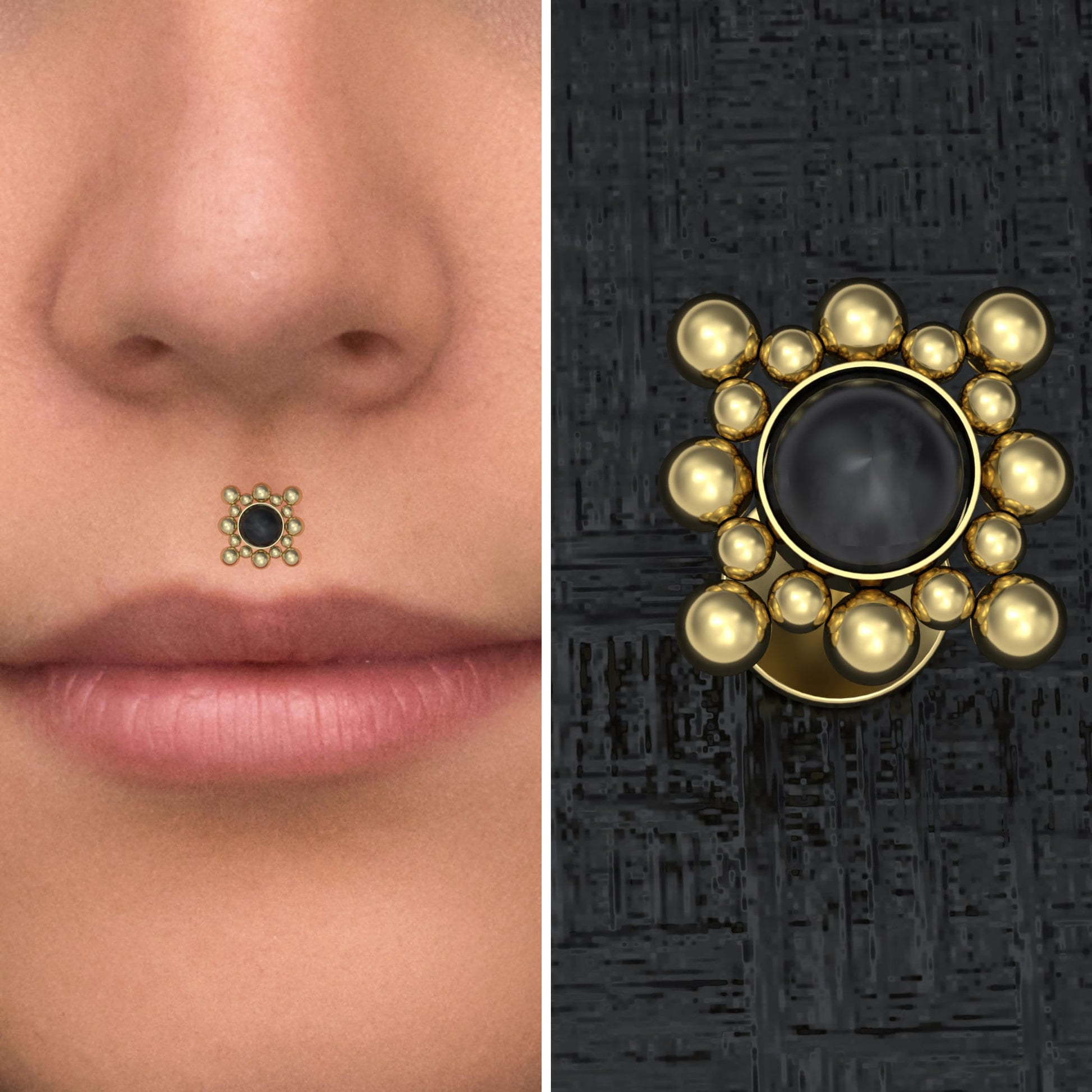 Medusa Lip Ring Surgical Steel - TitaniumFashion