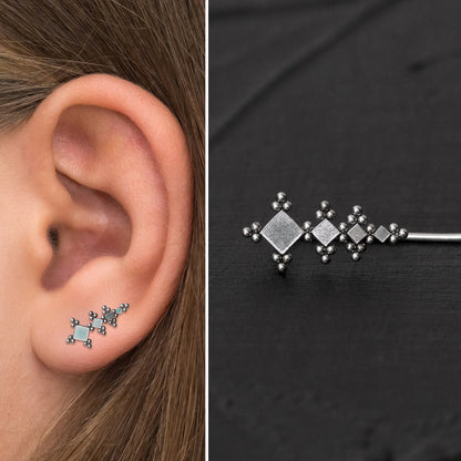 Up The Ear Earrings Surgical Steel - TitaniumFashion