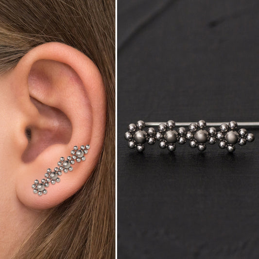 Ear Pin Earrings Surgical Steel - TitaniumFashion