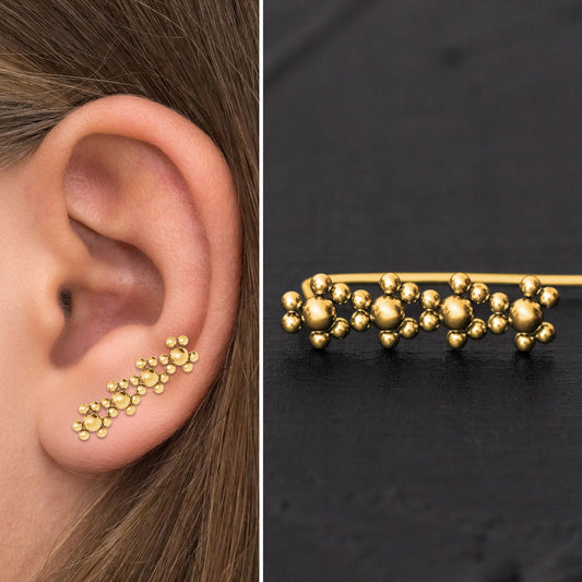 Surgical Steel Ear Crawler - TitaniumFashion