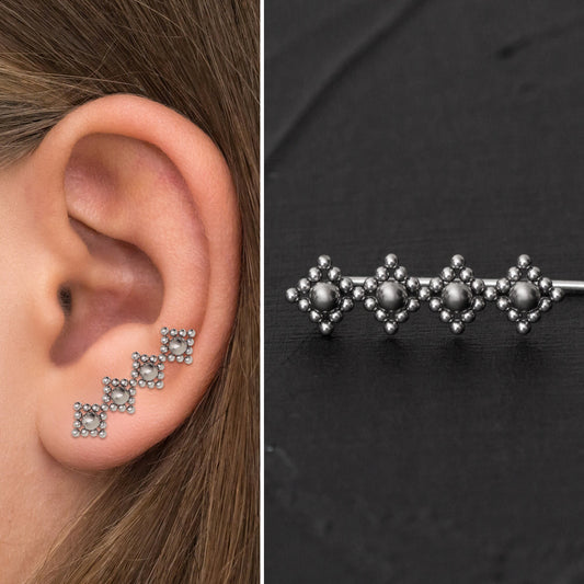 Climbing Ear Cuff Earrings Surgical Steel - TitaniumFashion