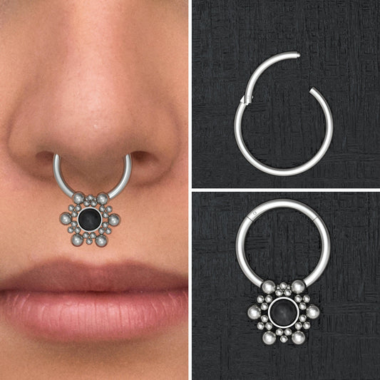 Titanium Septum Ring Clicker Earring - TitaniumFashion