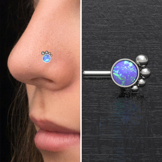 Opal Nose Stud Titanium - TitaniumFashion